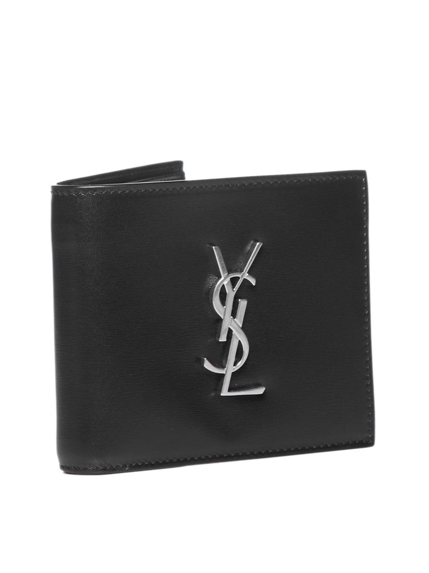 Saint Laurent Minimalist Black Calfskin Wallet With Clean Lines