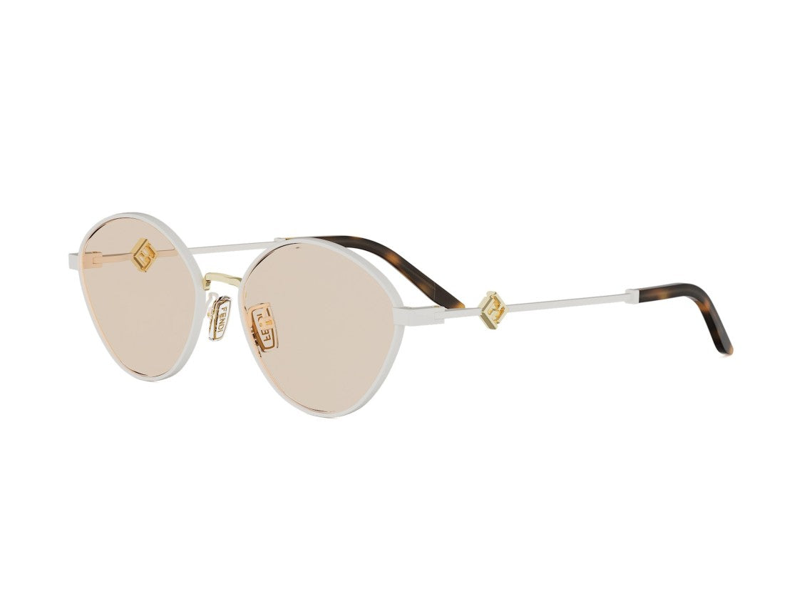 Fendi Gold Fe40217u Round Tortoiseshell Sunglasses