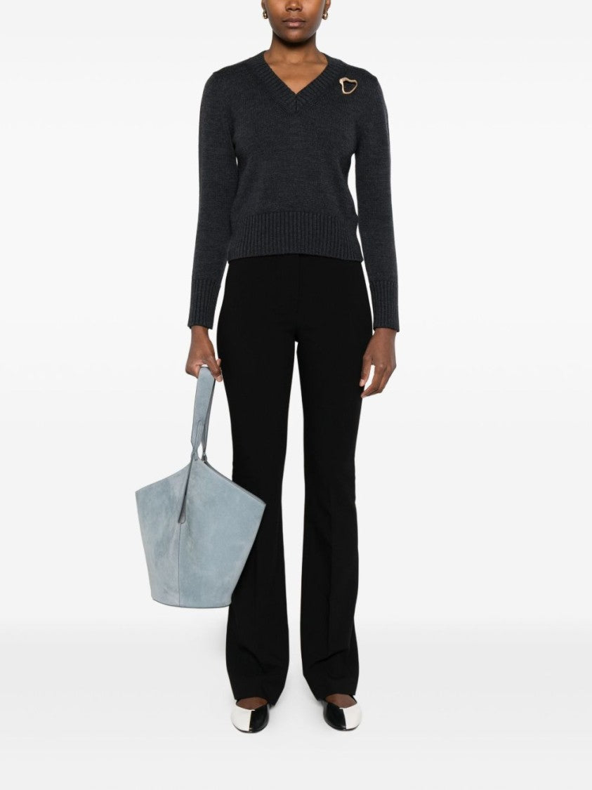 Pinko Tailored Black Trousers With Unique Back Slits