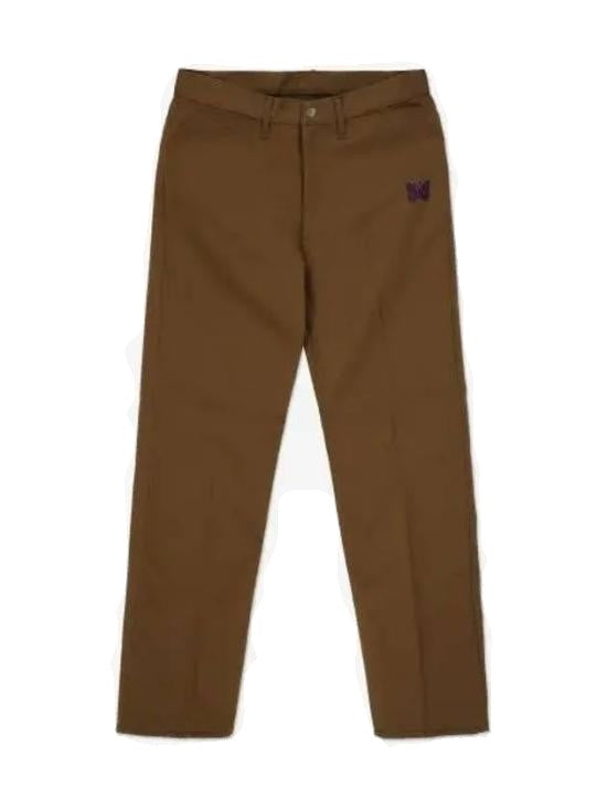 Needles Tailored Brown Chinos With Five-Pocket Style And Embroidered Detail