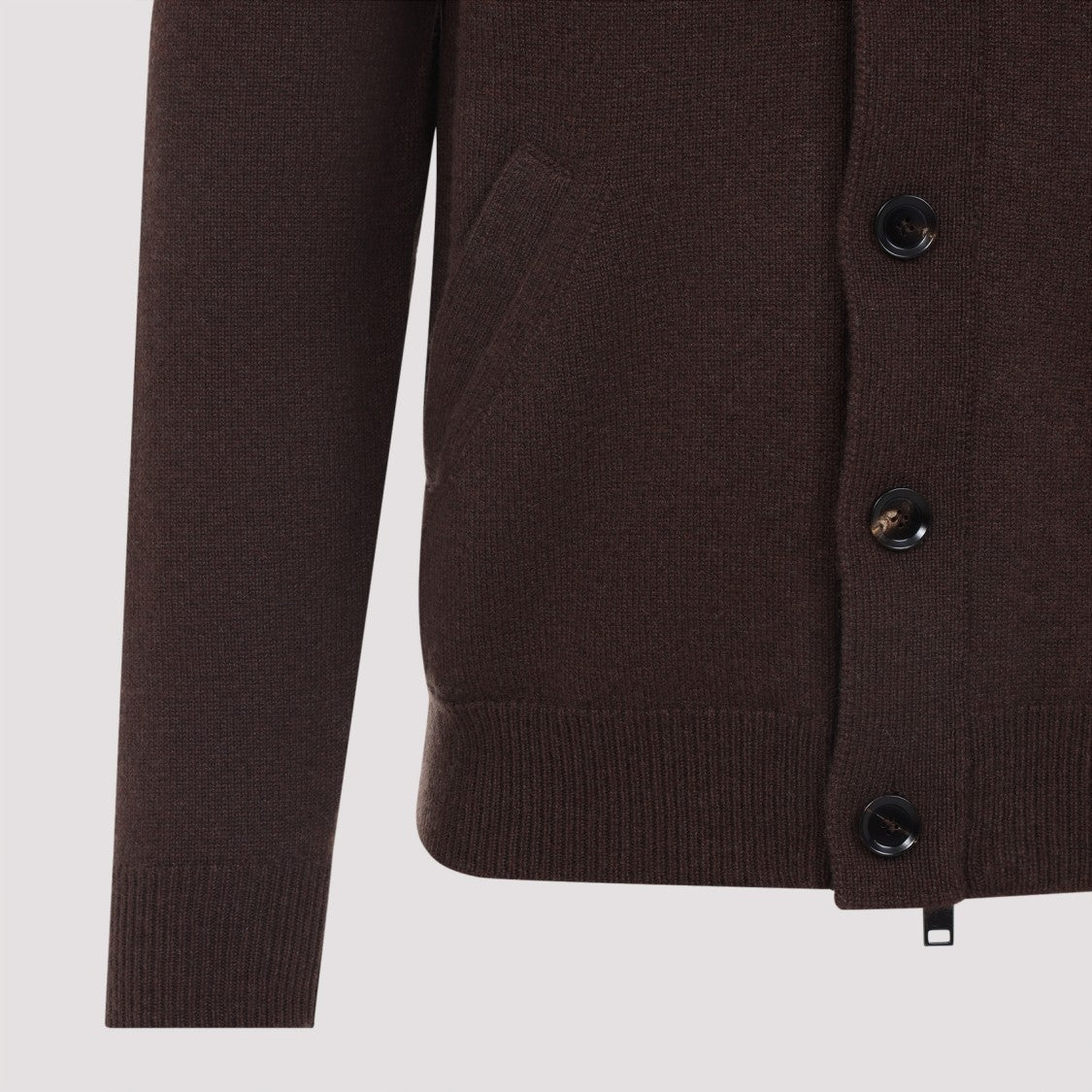 Brioni Brown Mahogany Cashmere Zip Blouson