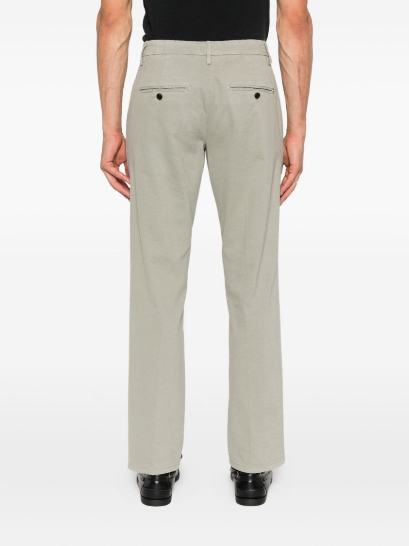 Dondup Tailored Light Green Cotton-Blend Pants