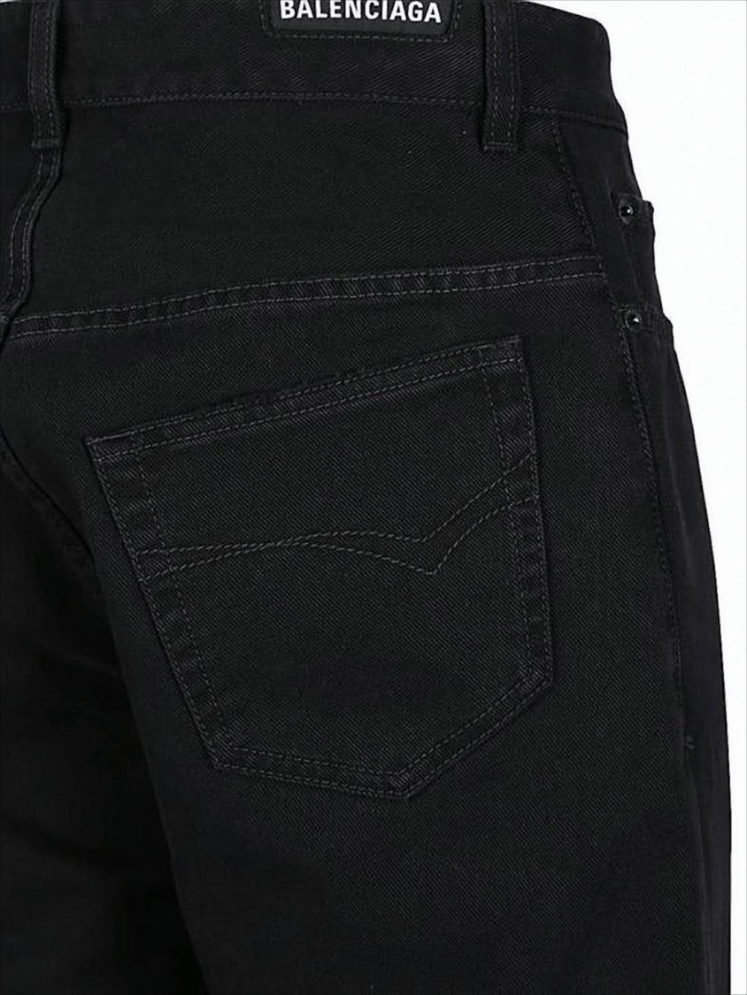 Balenciaga Straight-Leg Black Denim Pants