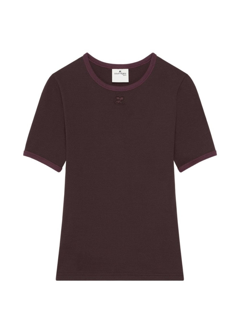 Courrèges White Fitted Short-Sleeve Cotton T-Shirt