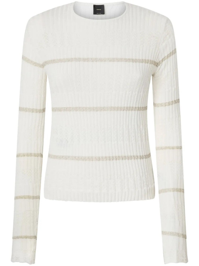 Pinko Ribbed Long Sleeve Striped T-Shirt