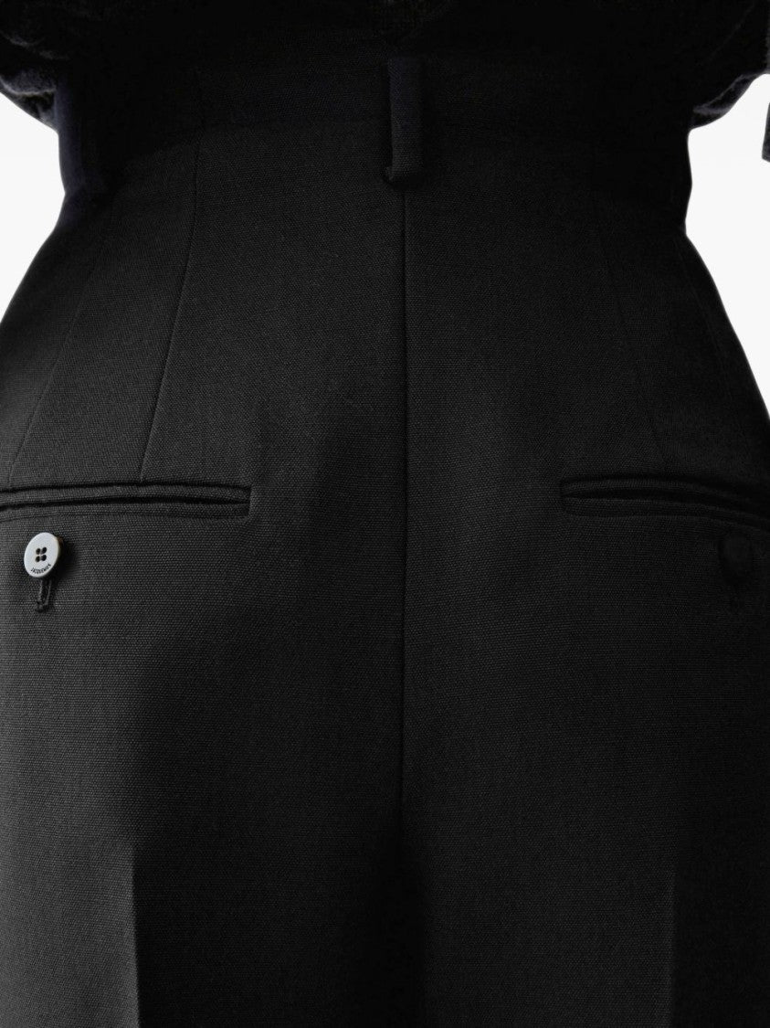 Jacquemus Wide-Leg Cropped Trousers With Tailored Pleats And High Waist