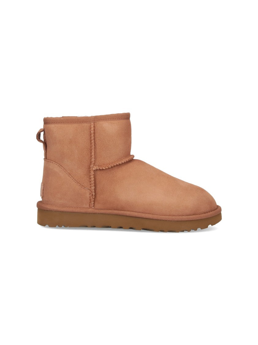 Ugg Beige Classic Mini Ii Suede Shearling Boots