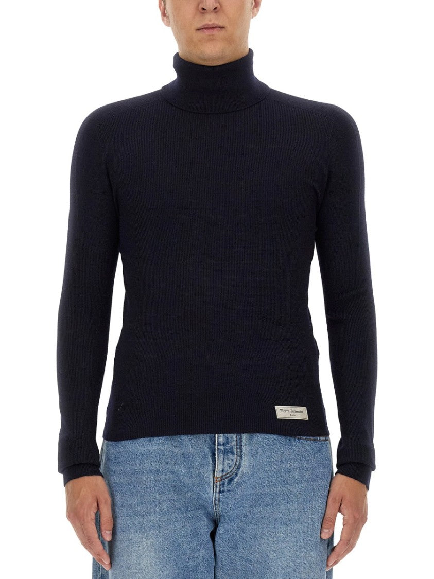 Balmain Ribbed High Neck Turtleneck Sweater