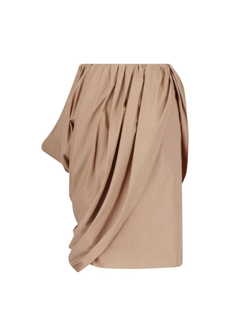 Chloé Pink Draped Midi Popeline Skirt