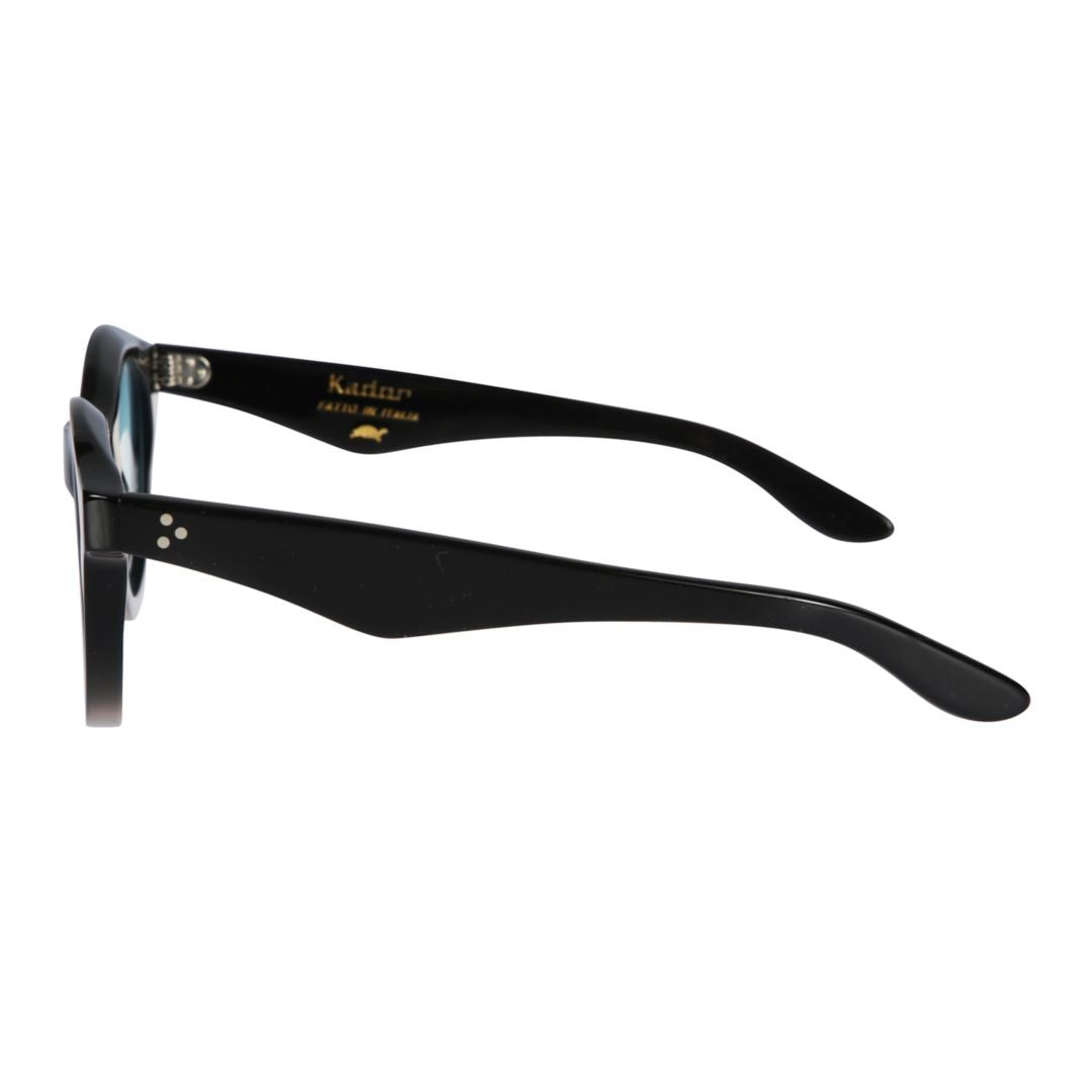 Kador Thick Glossy Black Sunglasses With Rounded Lenses