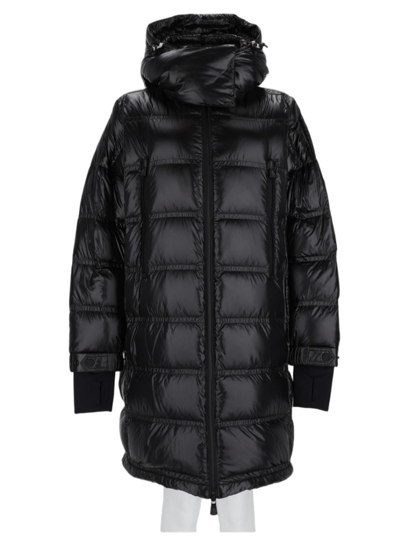 Moncler Grenoble Black High-Collar Ribbed-Cuff Quilted Sports Jacket