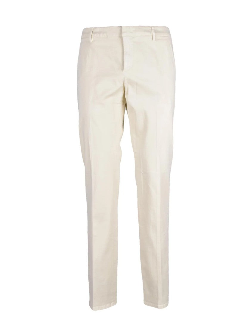 Dondup Beige Stretch Cotton Zip Spiritissimo Formal Pants
