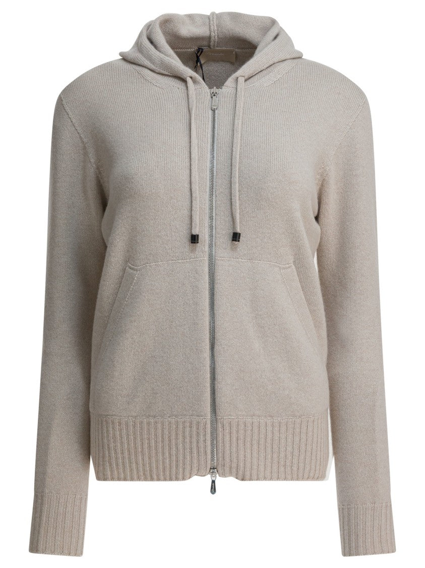 Drumohr Ribbed Cashmere Knitwear With Zip-Up Front