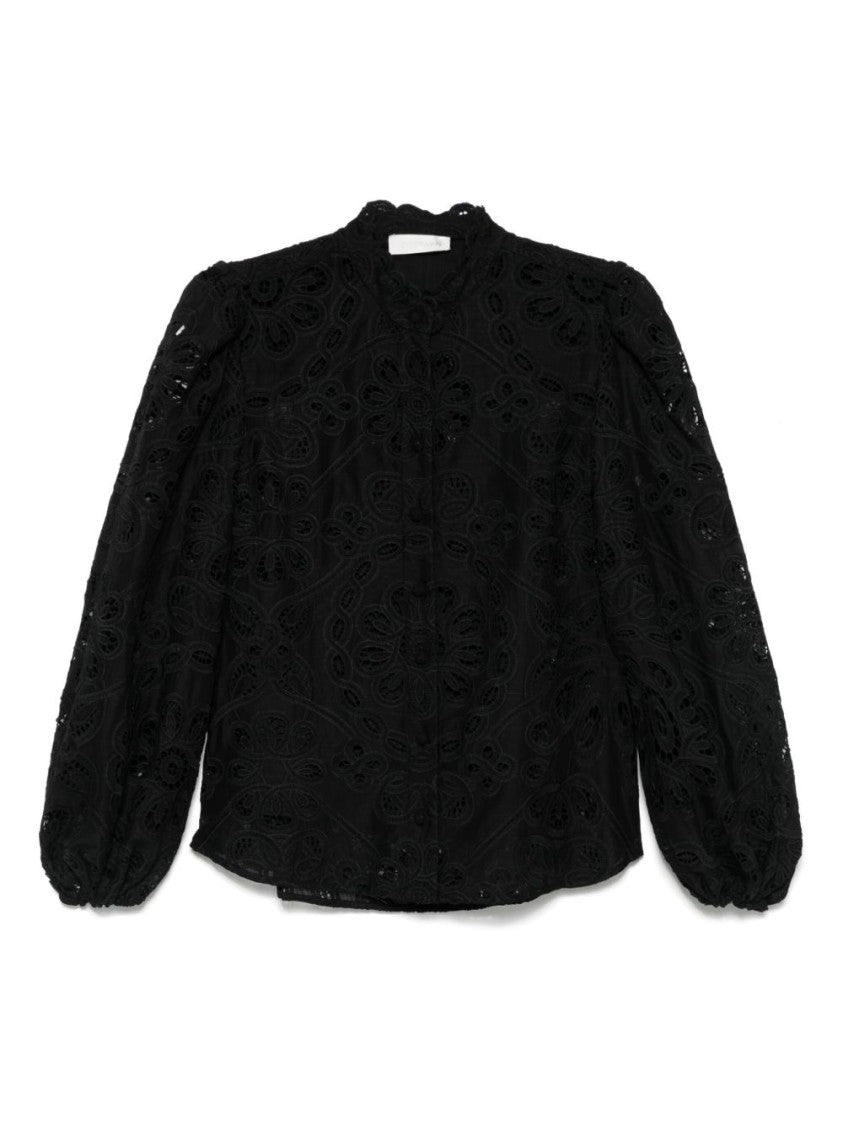 Zimmermann Mock Neck Black Shirt