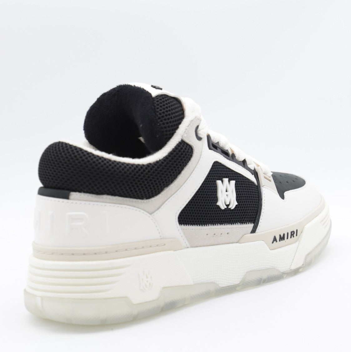 Amiri Contemporary Black Mesh Sneakers With White Leather Accents
