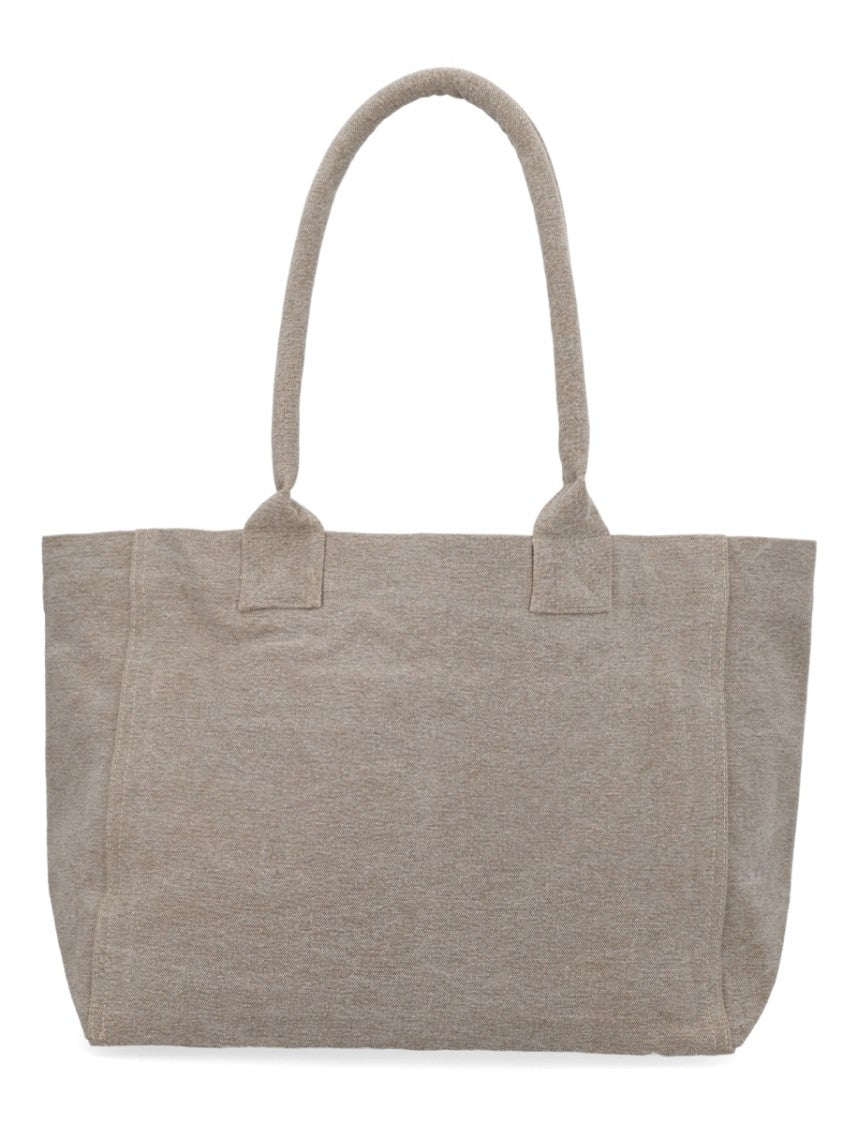 Isabel Marant Textured Cotton Tote Bag With Embroidered Logo