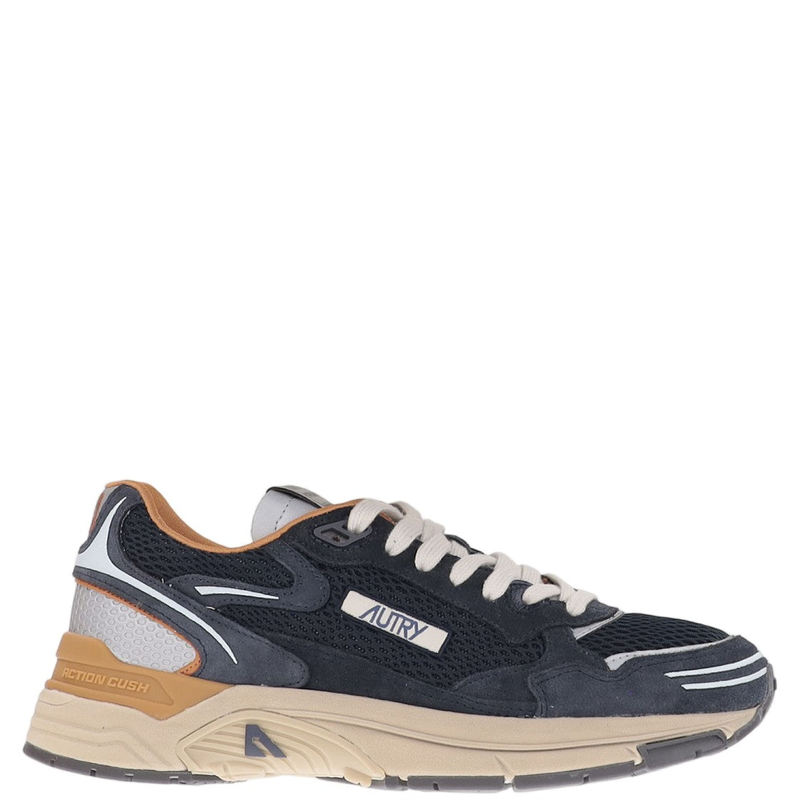 Autry Multi-Material Front Lacing Sneakers With Cushioned Sole