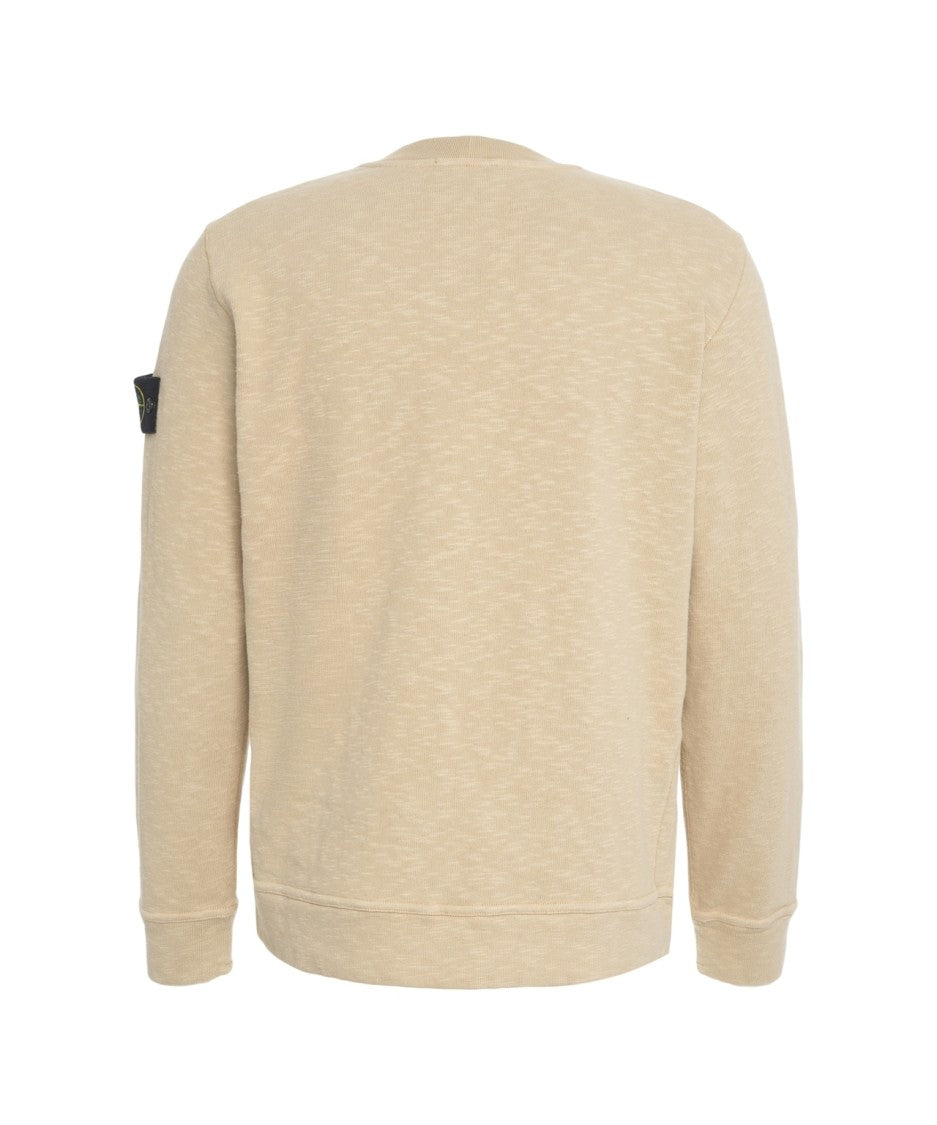 Stone Island Beige Cotton Sweatshirt