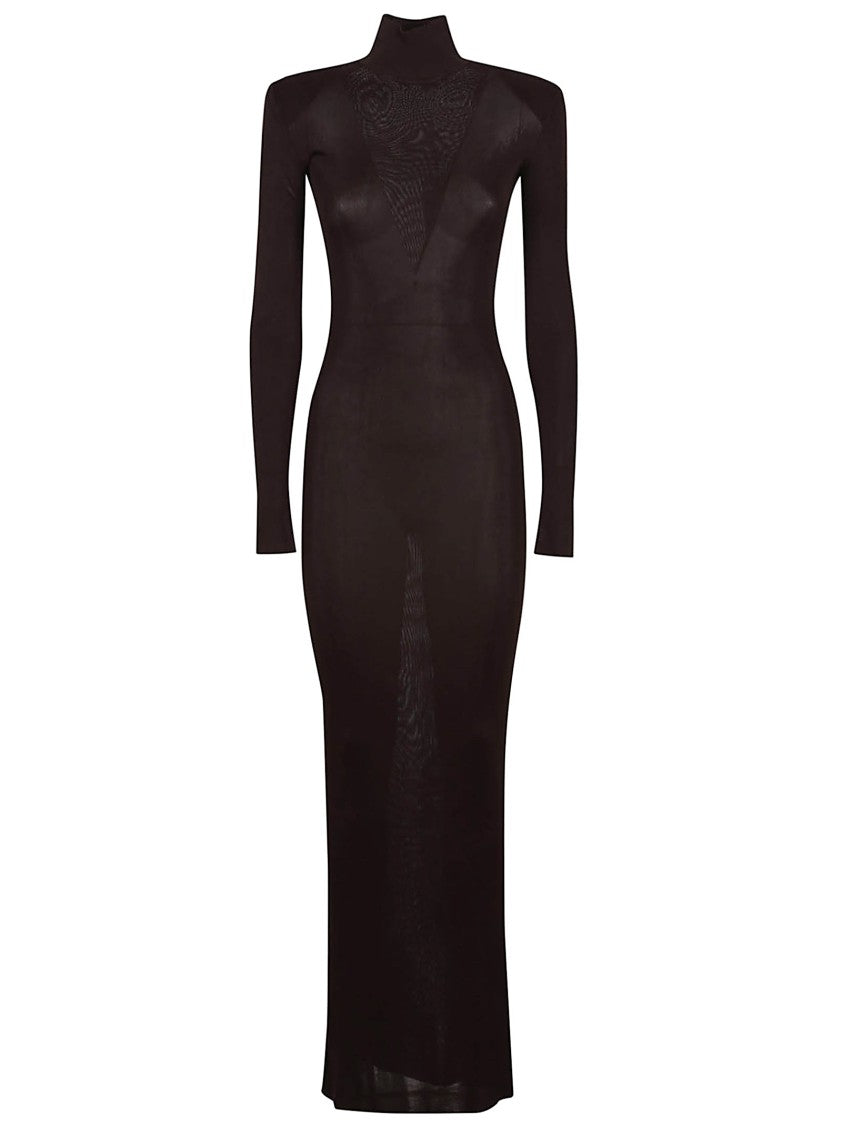 Self-Portrait Form-Fitting Black Maxi Dress