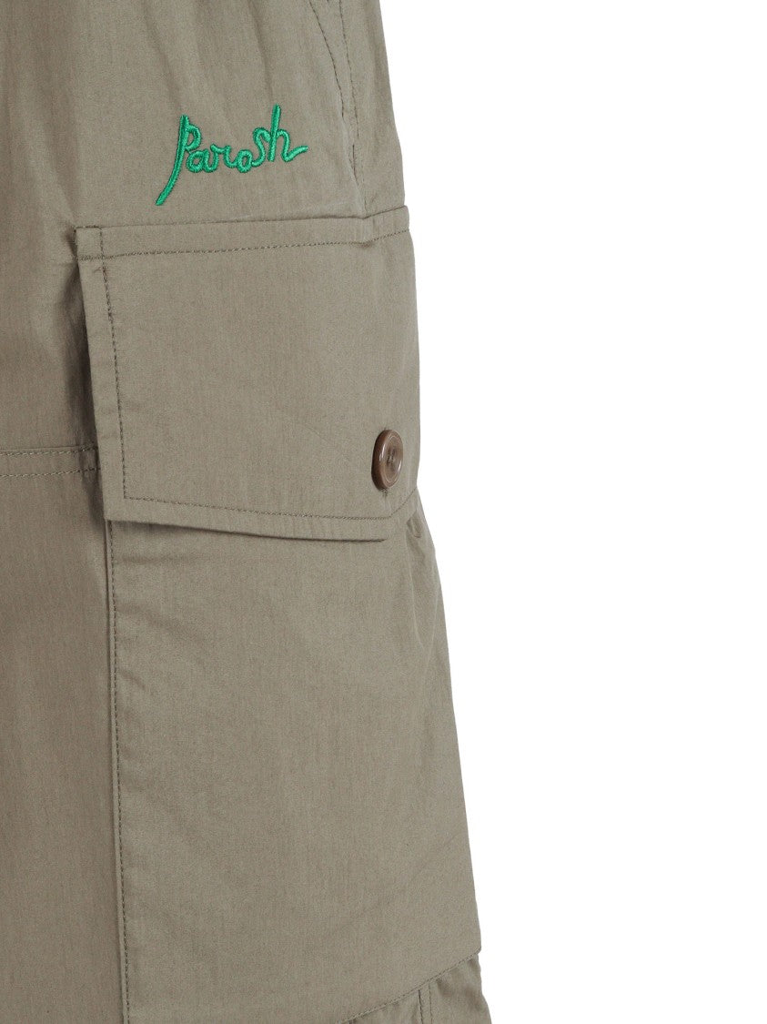 P.A.R.O.S.H. Wide Leg Cropped Belted Straight-Leg Pants
