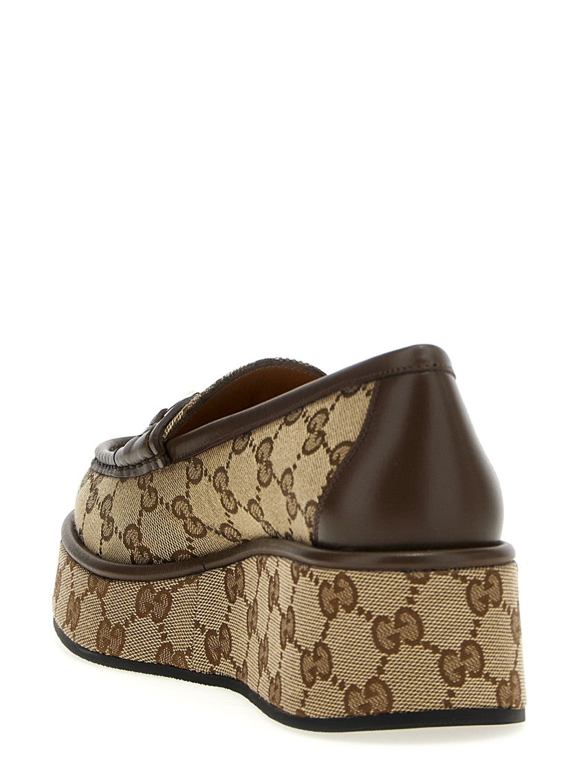 Gucci Platform Loafers In Signature Monogram Fabric