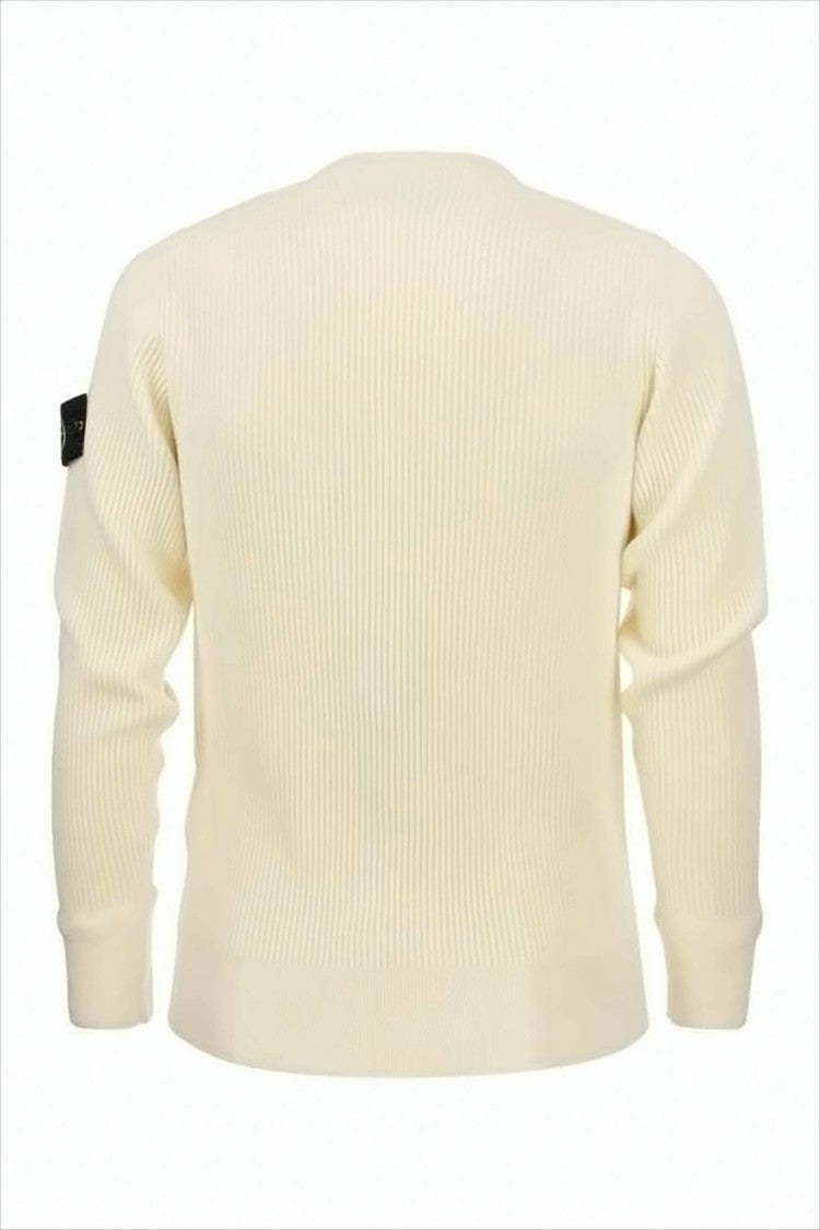 Stone Island Ribbed Knit Sweater With Crew Neckline