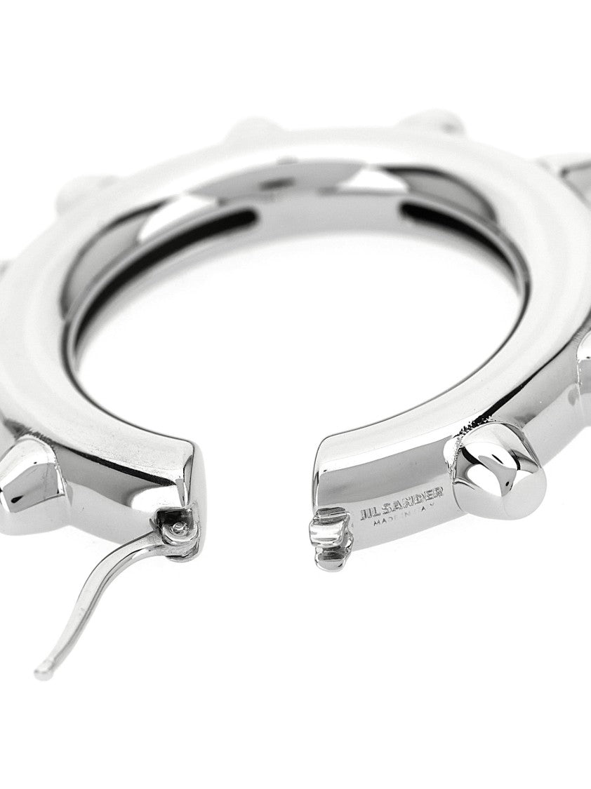 Jil Sander Hoop Earrings In Handmade Brass With Interlocking Closure