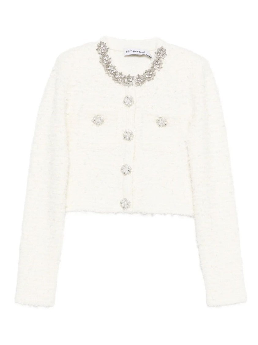 Self-Portrait Textured Knit Cardigan