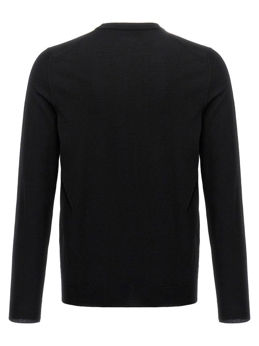 Zanone Crew Neck Black Wool Sweater With Classic Design