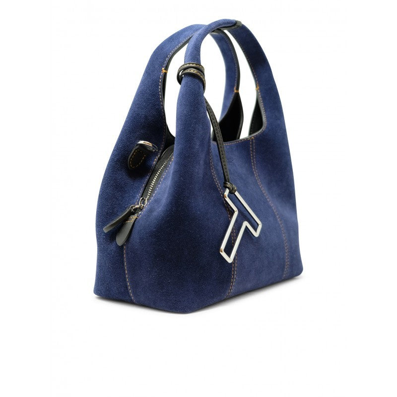Le Tanneur Prussia Leather Denim Effect Small Handbag
