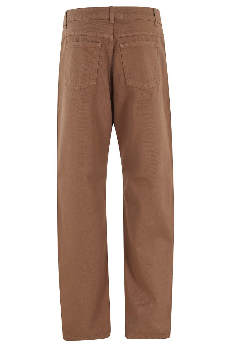 Federica Tosi Brown Balloon Belt-Loops Cotton Jeans
