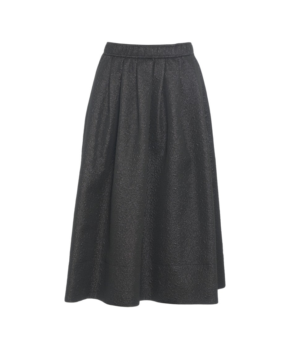 8Pm Flared Trapeze Midi Skirt With High Waist And Structured Finish