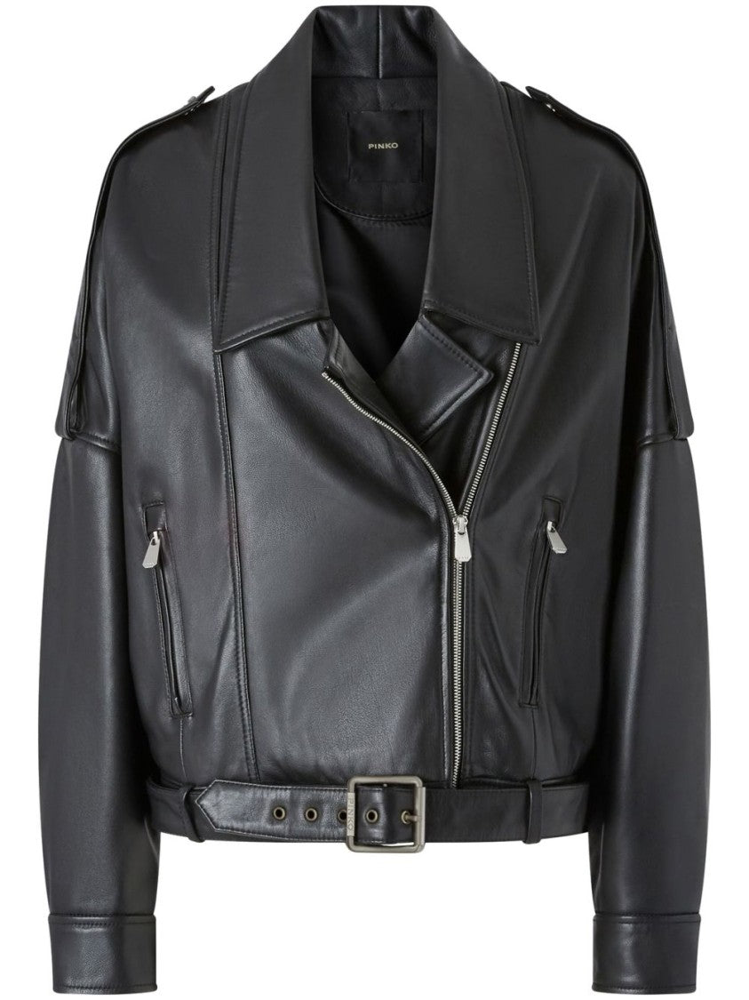 Pinko Black Jacket With Off-Centre Zip
