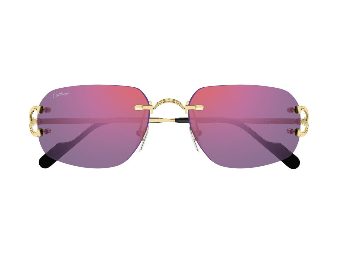 Cartier Gold Ct0663s Rimless Gradient Sunglasses