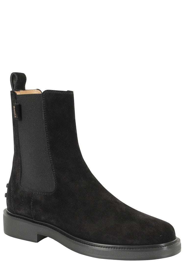 Tod's Suede Ankle Boots With Round Toe