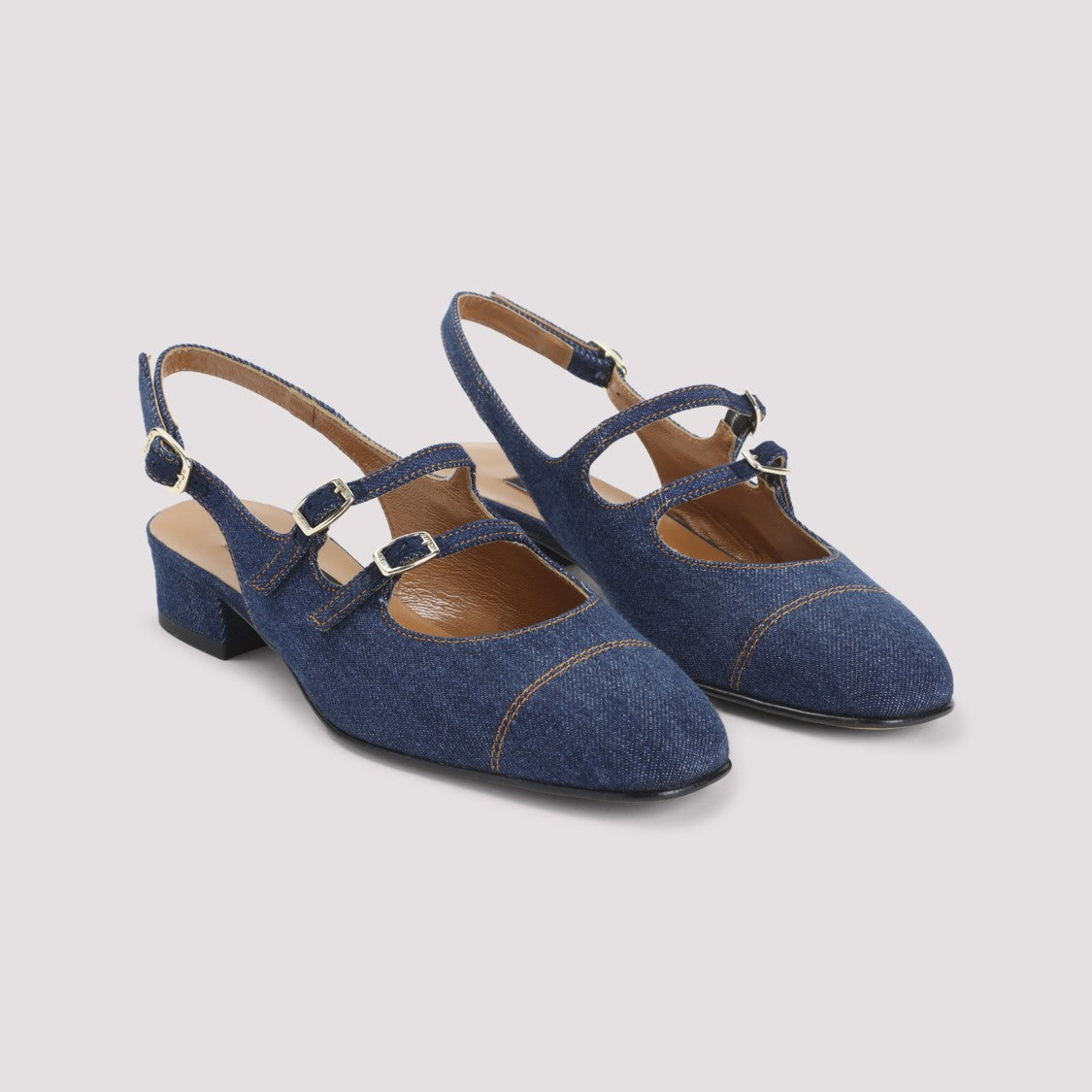 Carel Paris Peche25 Blue 2.5Cm Heel Pumps