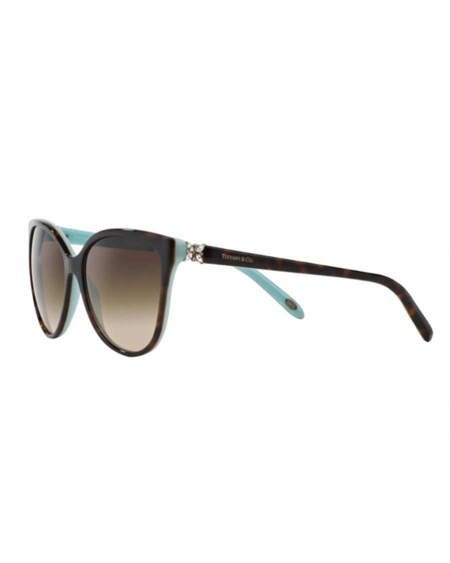 Tiffany & Co. Havana Cat-Eye Sunglasses With Tiffany Blue Accents