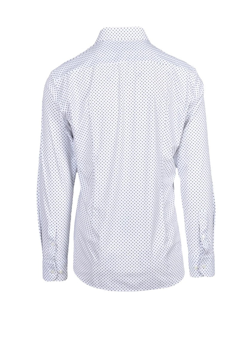 Boss White Dot Print Stretch Slim-Fit Technical Shirt