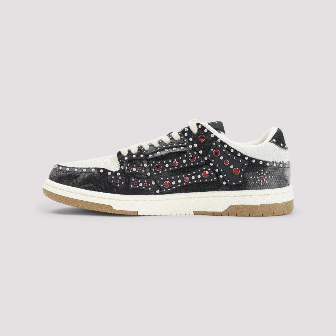 Amiri Textured Black Low-Top Sneakers With Studded Detailing