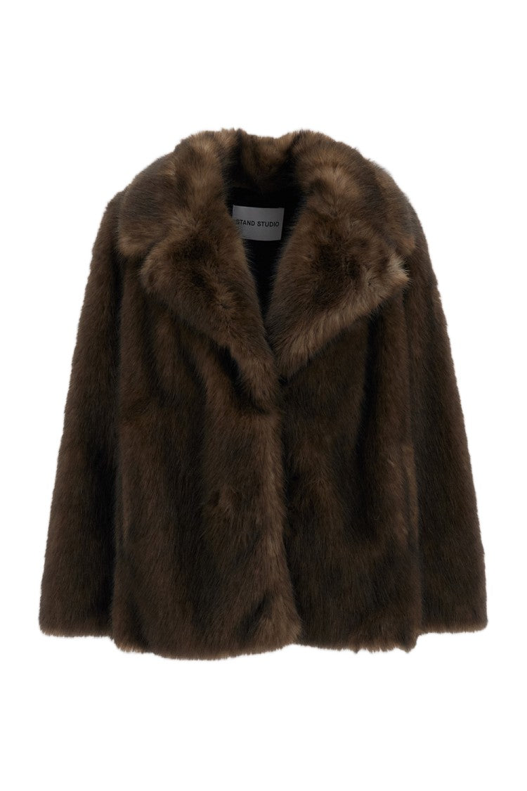 Stand Studio Brown Faux-Fur Journi Jacket