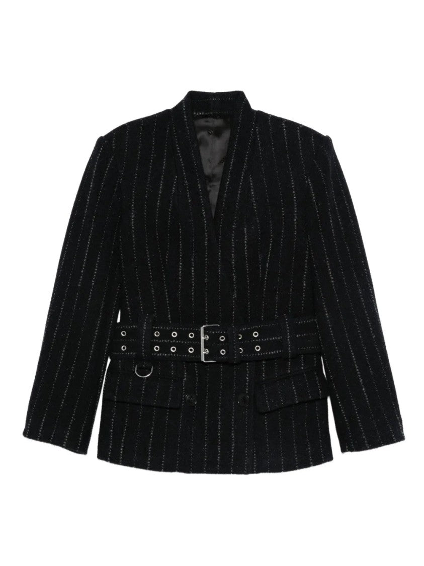 Isabel Marant Pinstripe Belted Blazer