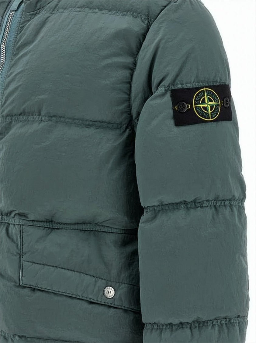 Stone Island Quilted Hooded Down Parka With Eco-Nylon Fabrication
