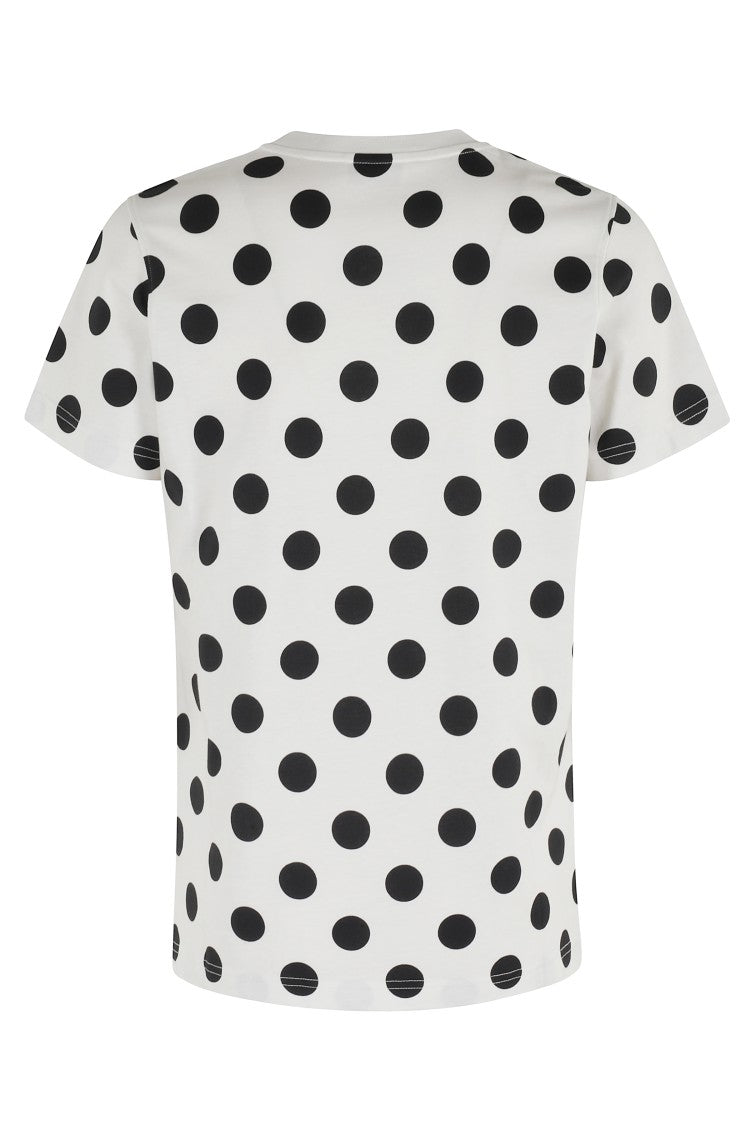 Moschino Ivory And Black Polka Dot T-Shirt