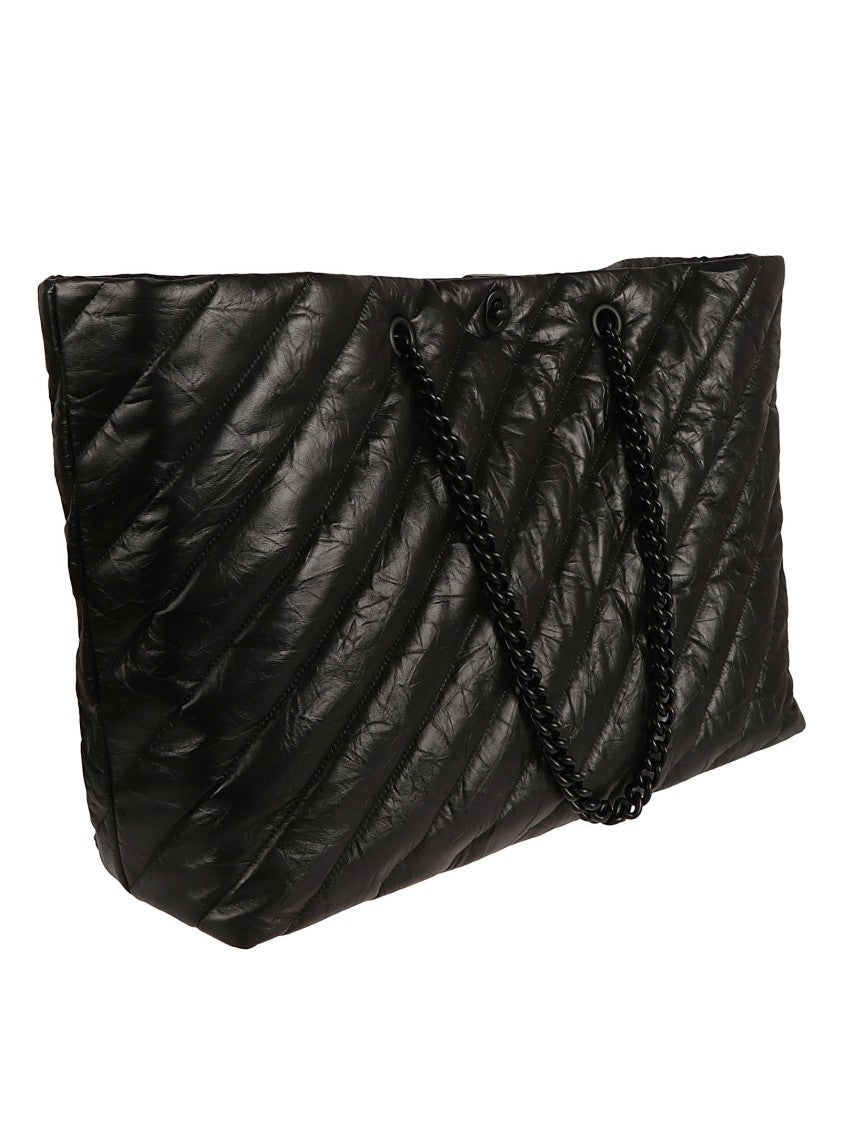 Balenciaga Quilted Black Calf Leather Tote Bag