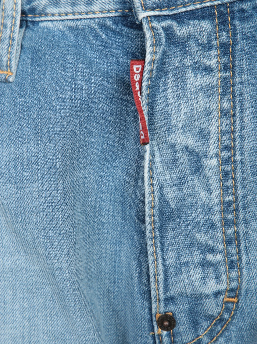 Dsquared2 Light Blue Denim Trousers With Classic Five-Pocket Design