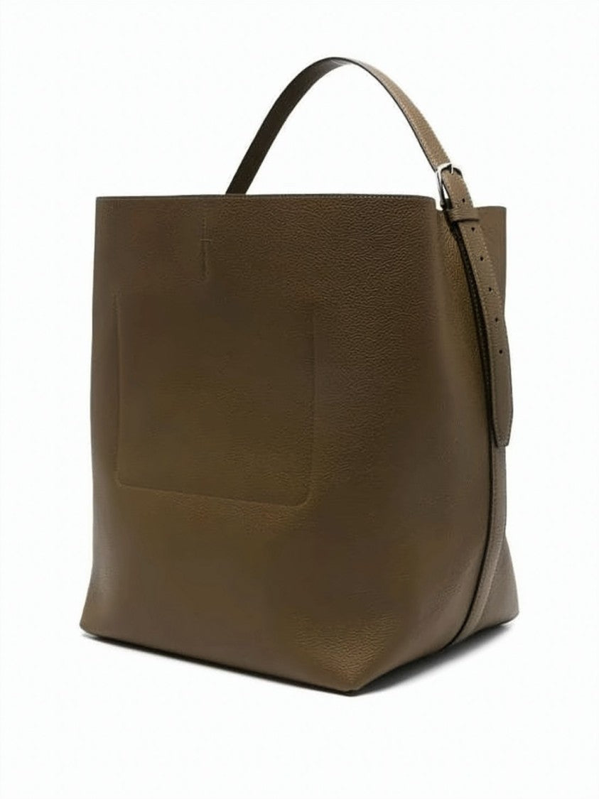 Totême Textured Cowhide Leather Shoulder Bag With Adjustable Strap