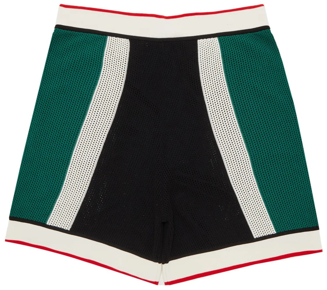 Casablanca Sporty Dark Green Shorts With Contrasting Panels