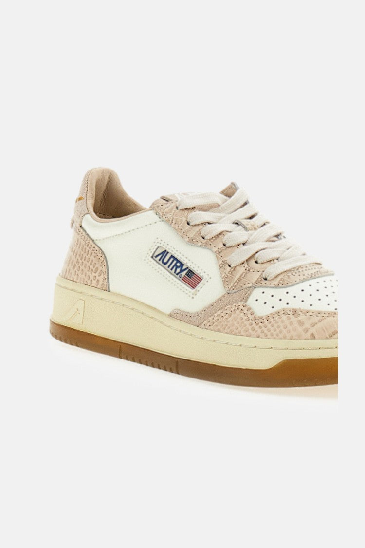 Autry Medalist Low Croc-Effect Leather Sneakers