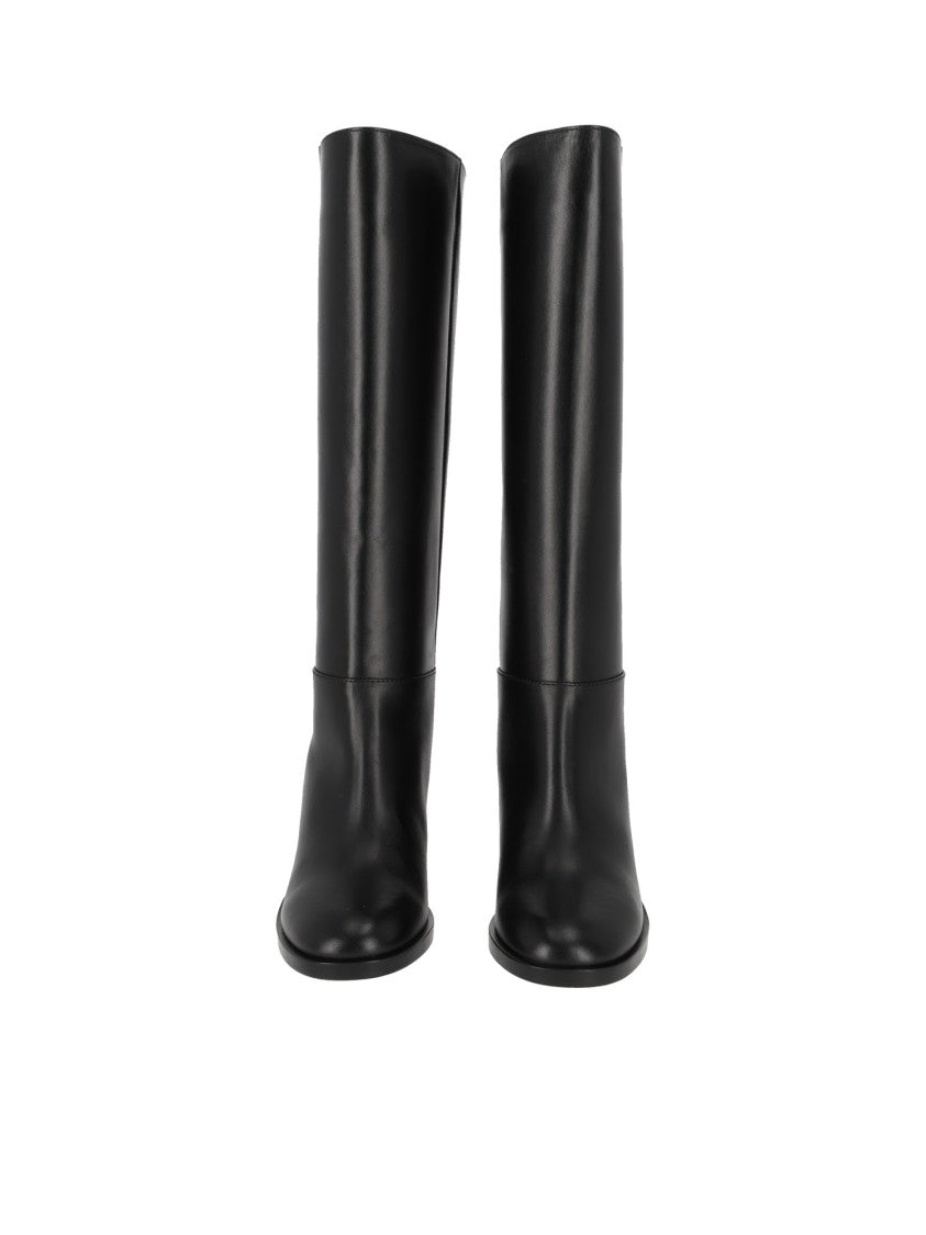 Via Roma 15 Black New Semplice Leather Knee-High Boots