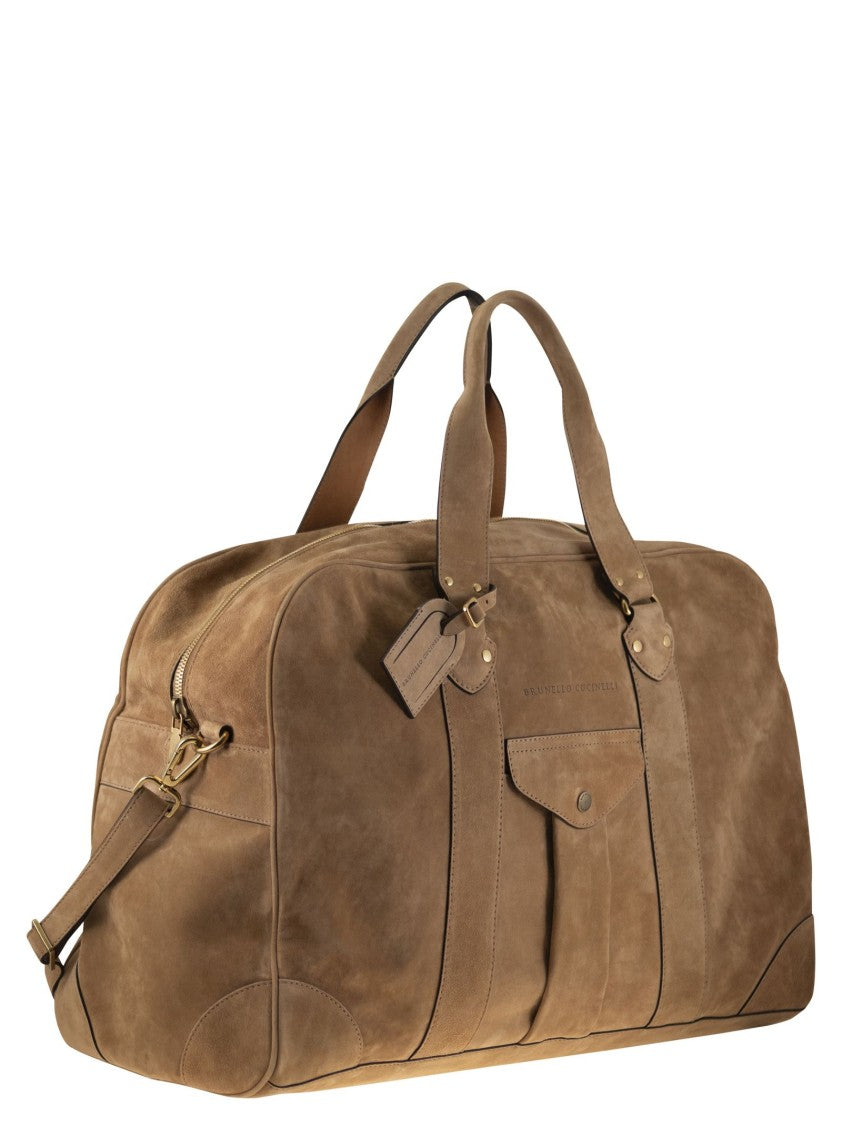 Brunello Cucinelli Suede Weekender Bag